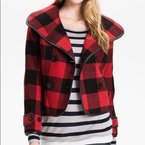 Kensie Buffalo Plaid Wool Coat Size M